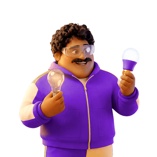 Colin contemplating an upgrade to LED lightbulbs